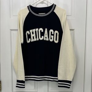 New York Popular Chicago Black and White Pullover Crewneck Sweater - Size Large